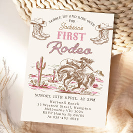 Vintage Western Cowboy First Rodeo Invitation Einladung