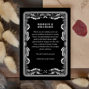 Vintage Western-Cowboy-Landhochzeitsdetails RSVP Karte