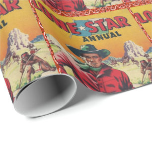 Vintage-Western-Cowboy-Plakatdruck Lone Star Geschenkpapier