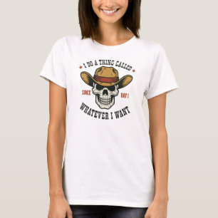 Vintage-Western-Cowboy-Totenkopf-Illustration – Re T-Shirt