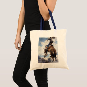 Vintage Western Cowboys, Bucking von NC Wyeth Tragetasche
