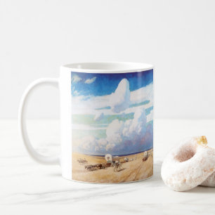 Vintage Western Cowboys, Conestoga-Schoner von Wye Kaffeetasse