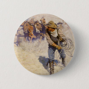 Vintage Western-Cowboys, in der Hürde durch NC Button