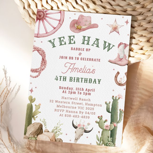 Vintage Western Cowgirl Birthday Invitation  Einladung (Von Creator hochgeladen)