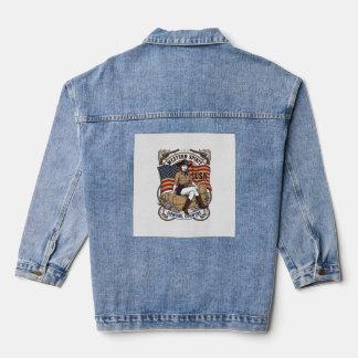 Vintage Western Cowgirl Patriotisches Shirt Design Jeansjacke