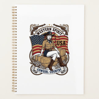Vintage Western Cowgirl Patriotisches Shirt Design Planer