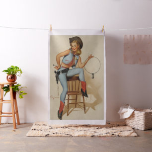 Vintage Western Cowgirl Sheriff Gefängnisschlüssel Stoff
