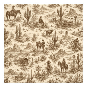 Vintage Western Desert Toile nahtloses Muster Fotodruck