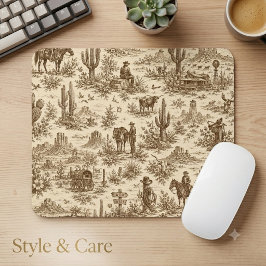 Vintage Western Desert Toile Nahtloses Muster Mousepad