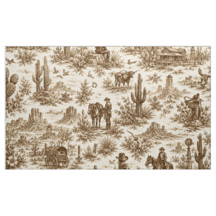 Vintage Western Desert Toile Nahtloses Muster Stoff