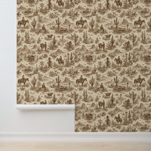 Vintage Western Desert Toile Nahtloses Muster