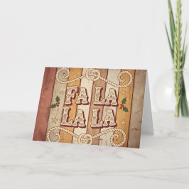 Vintage Western Fa La La Christmas Feiertagskarte