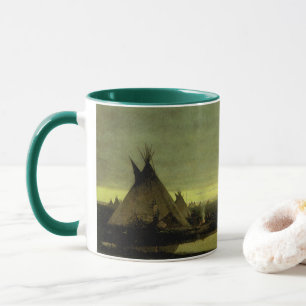 Vintage Western, Indian Camp bei Tagesanbruch von  Tasse