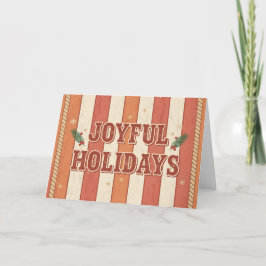 Vintage Western Joyful Holidays Christmas Feiertagskarte