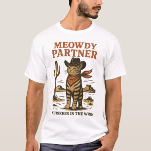 Vintage-Western-Katze-Illustration – Miau Partner T-Shirt