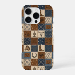 Vintage Western Patchwork Quilt Muster iPhone 16 Pro Hülle