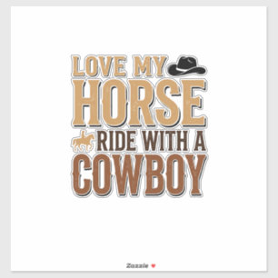 Vintage Western Pferd und Cowboy Zitat Shirt Desig Aufkleber