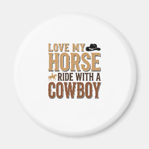 Vintage Western Pferd und Cowboy Zitat Shirt Desig Magnet