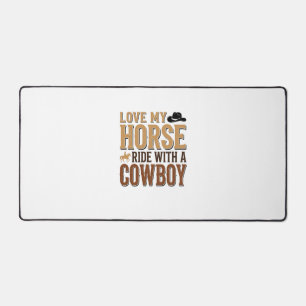 Vintage Western Pferd und Cowboy Zitat Shirt Desig Schreibtischunterlage