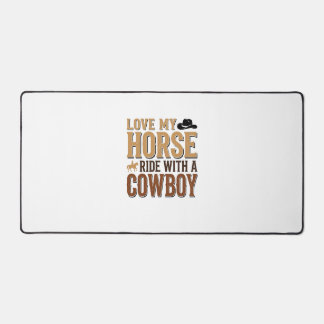 Vintage Western Pferd und Cowboy Zitat Shirt Desig Schreibtischunterlage