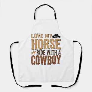 Vintage Western Pferd und Cowboy Zitat Shirt Desig Schürze