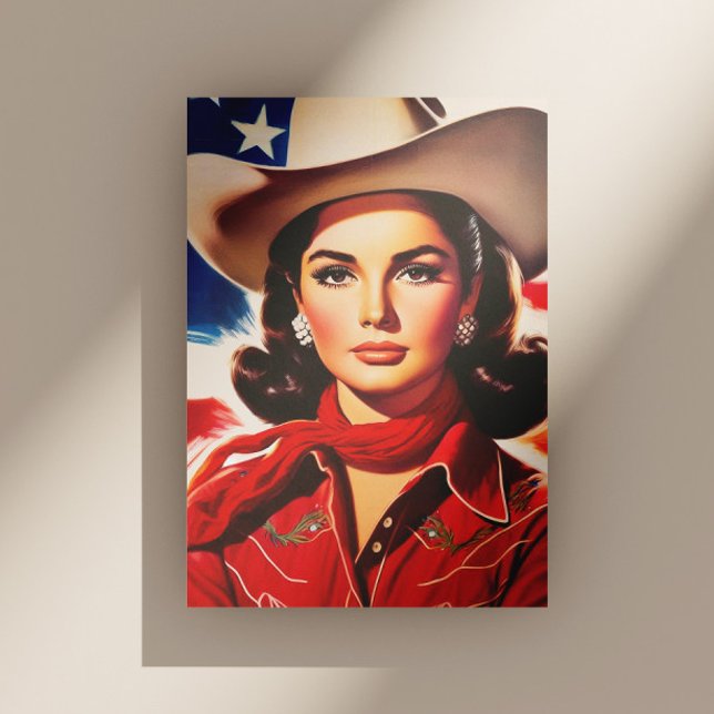 Vintage Western Pin-up Postkarte (Von Creator hochgeladen)