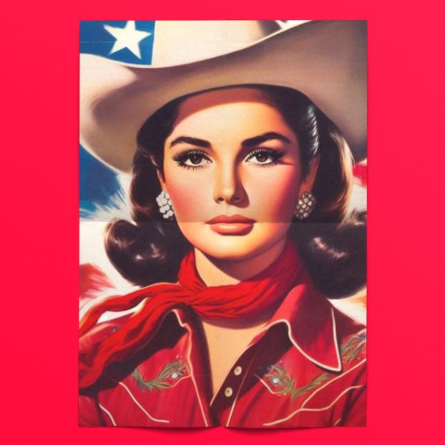 Vintage Western Pin-up Seidenpapier (Von Creator hochgeladen)