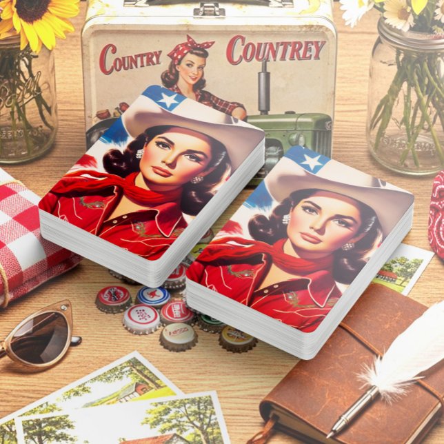 Vintage Western Pin-up Spielkarten (Von Creator hochgeladen)