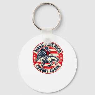 Vintage Western Rodeo USA-Flagge macht Amerika zu Schlüsselanhänger