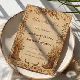 Vintage Western Rustikal Save The Date