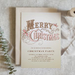 Vintage Western Typografy Holiday Party Einladung<br><div class="desc">Mit dieser individuellen Einladung laden Sie Familie und Freunde zu Ihrer Feier ein. Es zeigt skurrile Vintage Typografie. Personalisieren Sie Ihre persönlichen Daten,  indem Sie Ihre eigenen Daten hinzufügen. Sie können auch das Hinterbild in ein Foto oder ein anderes Bild ändern.</div>
