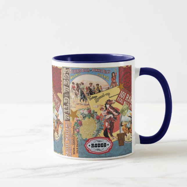 Vintage Westerncollagen-Tasse Tasse (Rechts)
