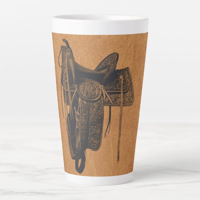 Vintage Westernpferdesattel   Milchtasse (Vorderseite)