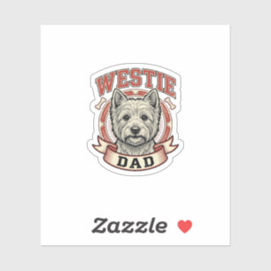 Vintage Westie Dad Hunde Liebhaber Shirt Design_1 Aufkleber