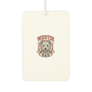 Vintage Westie Dad Hunde Liebhaber Shirt Design_1 Autolufterfrischer