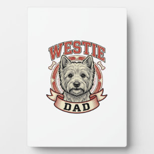 Vintage Westie Dad Hunde Liebhaber Shirt Design_1 Fotoplatte