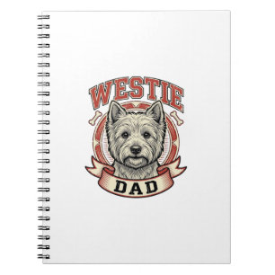 Vintage Westie Dad Hunde Liebhaber Shirt Design_1 Notizblock