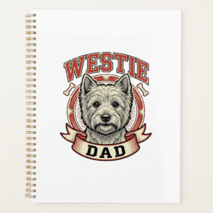 Vintage Westie Dad Hunde Liebhaber Shirt Design_1 Planer