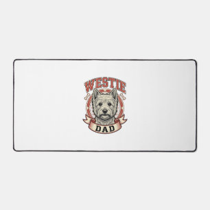 Vintage Westie Dad Hunde Liebhaber Shirt Design_1 Schreibtischunterlage