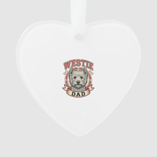 Vintage Westie Papa Hunde Liebhaber Shirt Design_1 Ornament