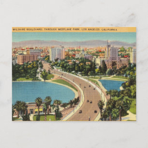 Vintage, Westlake Park, Los Angeles, Kalifornien Postkarte