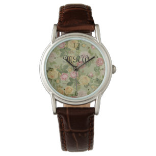 Vintage Wetterblume Mit Monogramm Armbanduhr