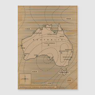 Vintage Wetterkarte Australiens Magnetkarte
