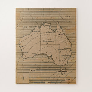 Vintage Wetterkarte Australiens Puzzle