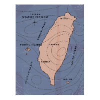 Vintage Wetterkarte in Taiwan