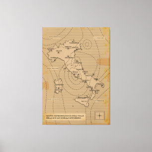 Vintage-Wetterkarte von Italien, Scilly und Sardin Leinwanddruck