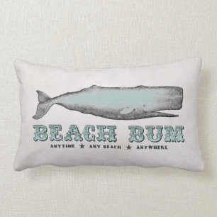 Vintage Whale Beach Bum Pillows Lendenkissen