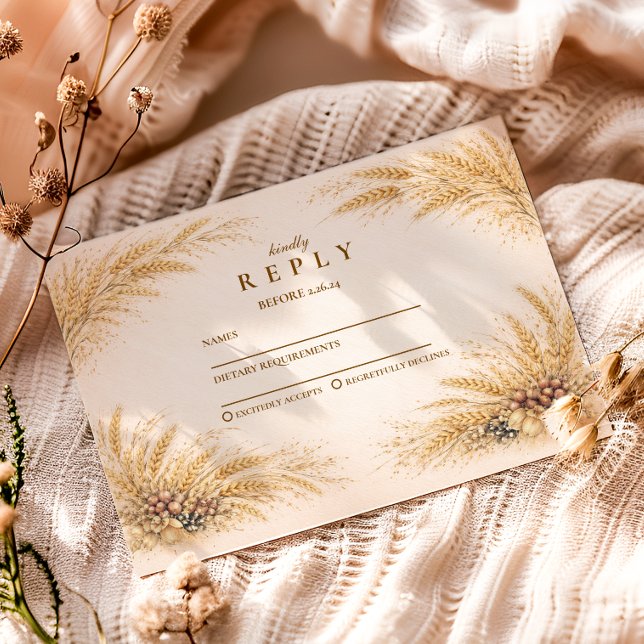 Vintage Wheat Field Graduation Party RSVP Karte (Von Creator hochgeladen)