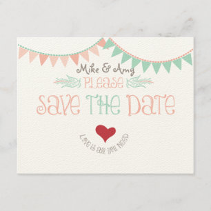 Vintage Whimsical Girlande Save the Date