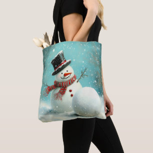 Vintage Whimsical Winter Snowman Joy